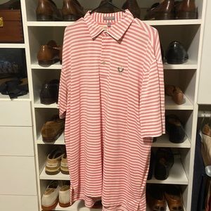Peter Millar mens pink striped polo